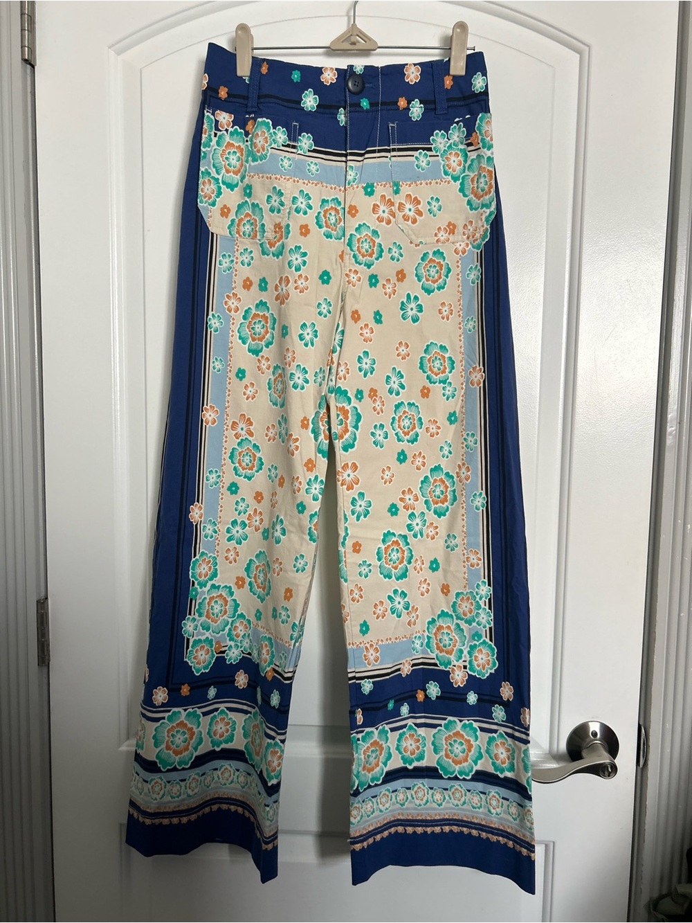 Anthropologie Maeve The Colette Wide-Leg Floral 70s Retro Hippie Pants size 27T